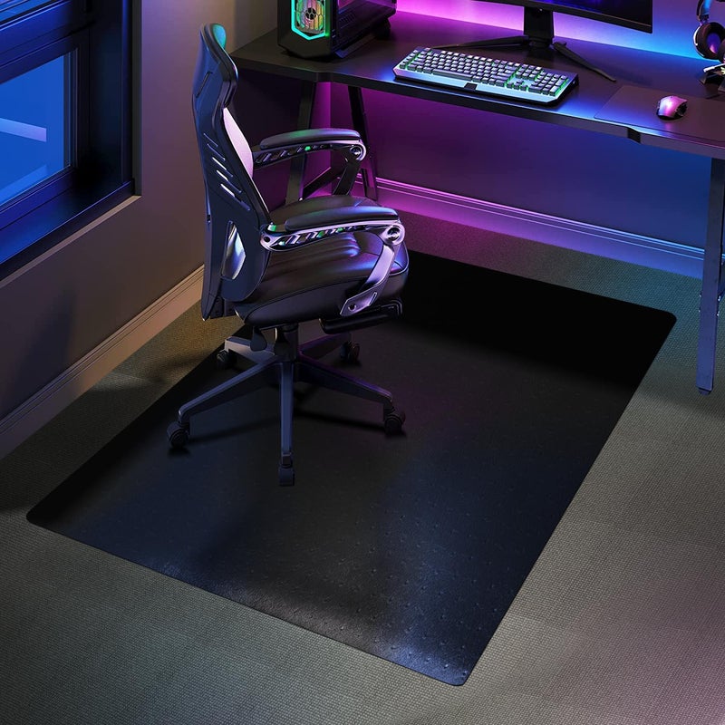 SALLOUS Chair Mat for Carpet, 48" x 36" Office Chair Mat for Carpeted Floors, Heavy Duty Vinyl Floor Mat with Grips, Carpeted Floor Protector Computer Desk Mat for Home Office (Black) - Image 1